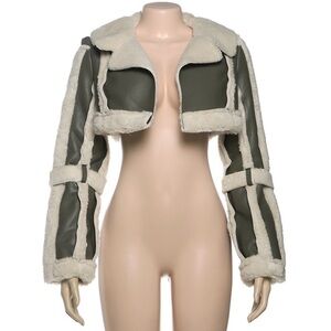 Glitz Olive and Cream Teddy Jacket